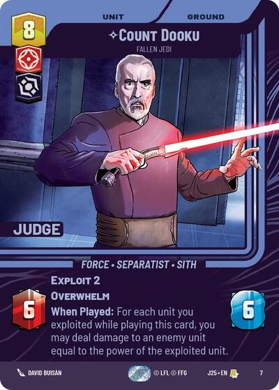 Count Dooku - Fallen Jedi Judge Promos Rare Star Wars Unlimited card — value and price