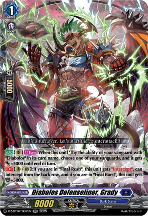 Diabolos Defenseliner, Grady - DZ-BT07: Moon Fangs & Cerulean