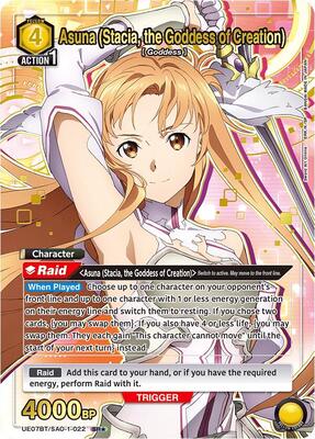 遊戯王 - アスナ Asuna (Stacia, the Goddess of Creation) (022) (SR*) - UE07BT
