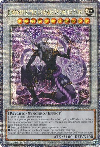 YMS - [Thẻ B&agrave;i Yugioh] - [TCG-UK] - ALIN-EN043 - Juraishin, The Cursed Thunder God Ultra Rare 1st Edition I.976244918