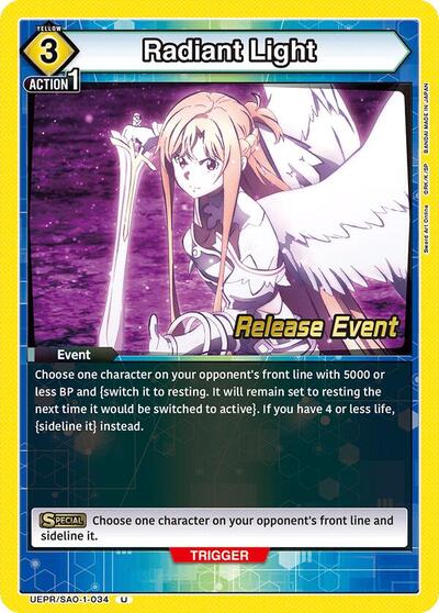 Radiant Light UE07BT: Sword Art Online Release Event Cards card price