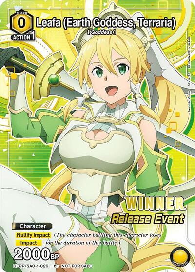 Leafa (Earth Goddess, Terraria) (026) (Release Event Winner) UE07BT: Sword Art Online Release Event Cards card price