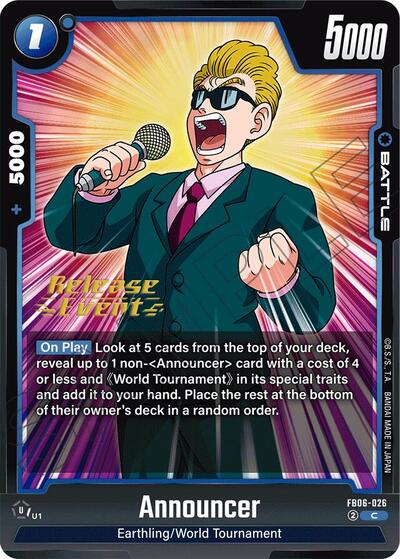 Announcer card