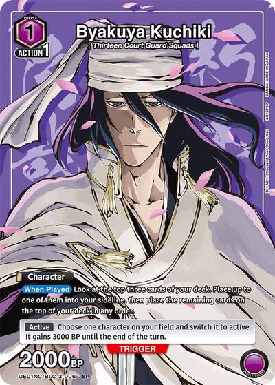 Byakuya Kuchiki UE01NC: New Card Selection: BLEACH: Thousand-Year Blood War Special Union Arena card — value and price