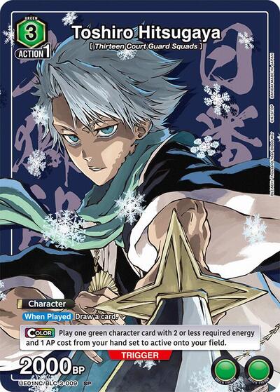 Toshiro Hitsugaya UE01NC: New Card Selection: BLEACH: Thousand-Year Blood War Special Union Arena card — value and price