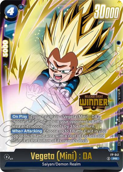 Vegeta (Mini) : DA - FP-041 (Release Event Winner) Rivals Clash Release Event Cards Promo Dragon Ball card — value and price