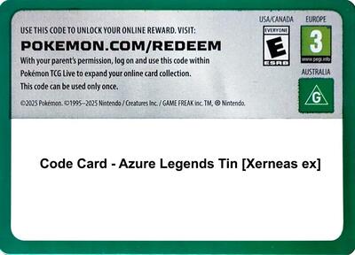 Code Card - Azure Legends Tin [Xerneas ex]