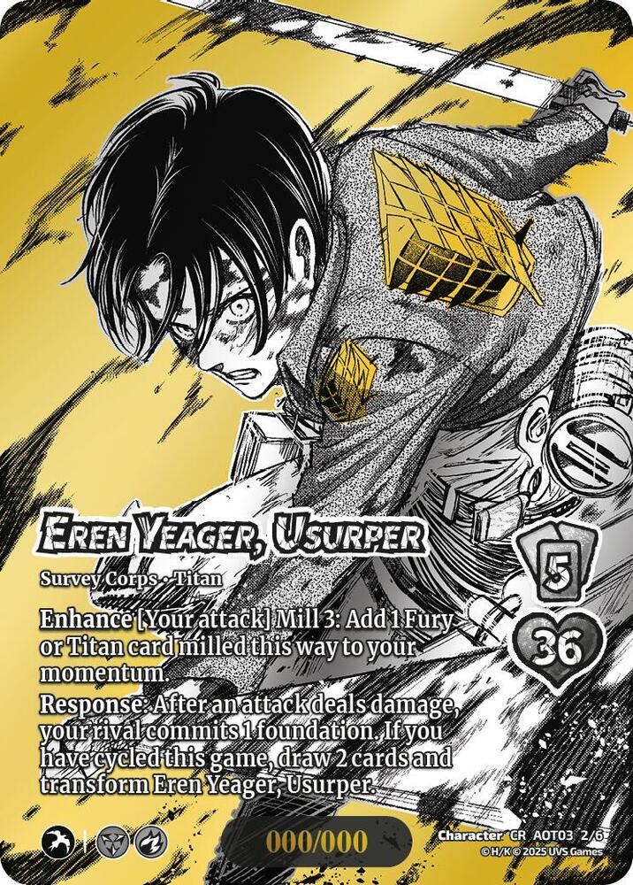Eren Yeager, Usurper (Chrome Rare) - Attack on Titan: Apocalypse