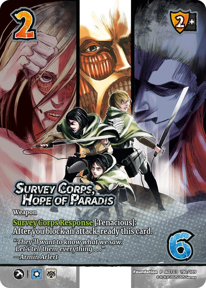 進撃の巨人 プレート THE  OF PARADIS Survey Corps, Hope of Paradis (Promo) - Attack on Titan