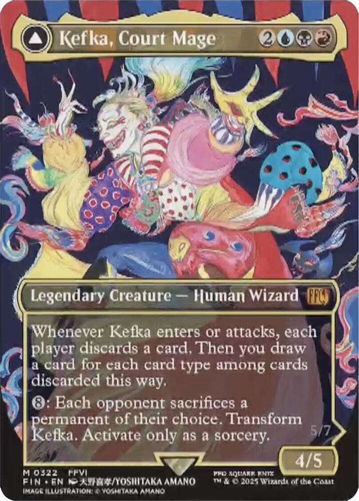 ケフカ　foil mtg Kefka, Court Mage (Borderless) (Surge Foil) • Universes