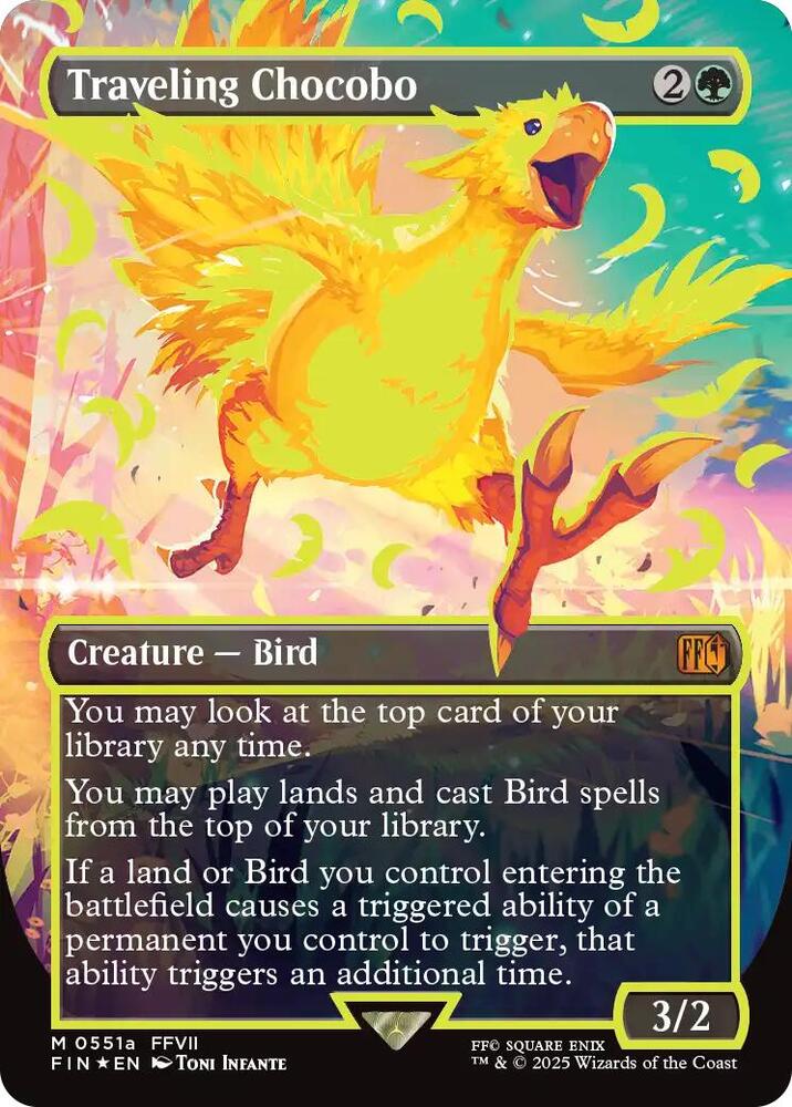 Traveling Chocobo マジック：ザ・ギャザリング Traveling Chocobo (Borderless) (Japanese Exclusive) - FINAL