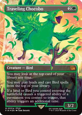 Traveling Chocobo (Borderless) (Neon Ink Green)