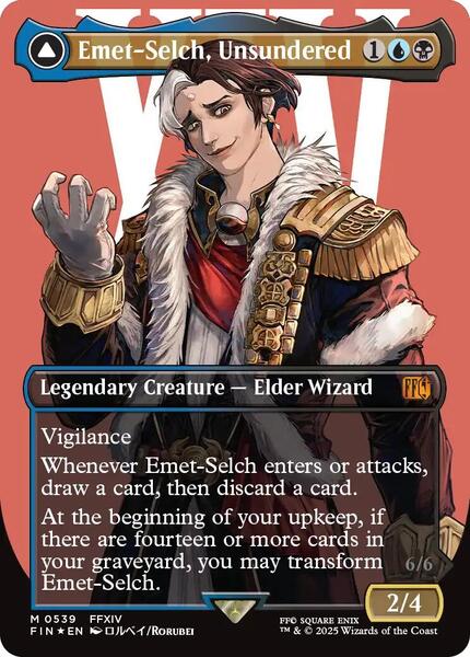 MTG/拡張/foil/エメトセルク/Emet-Selch,Unsundered Emet-Selch, Unsundered (Borderless) (Surge Foil) - FINAL