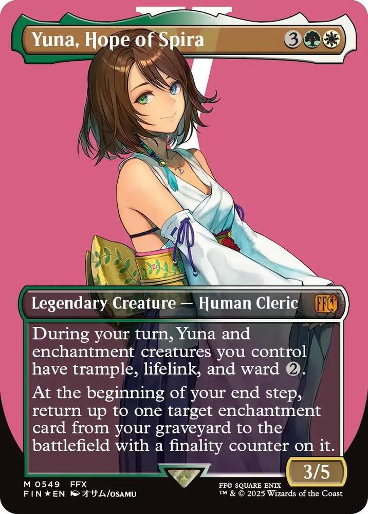 mtg final fantasy【サージFoil】スピラの希望、ユウナ 英語版 Yuna, Hope of Spira (Borderless) (Surge Foil) - FINAL