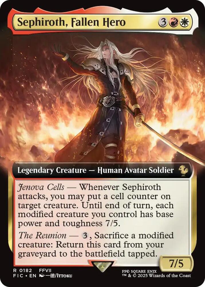 堕ちた英雄セフィロス/Sephiroth, Fallen Hero 拡張foil Sephiroth, Fallen Hero (Extended Art) - Commander: FINAL