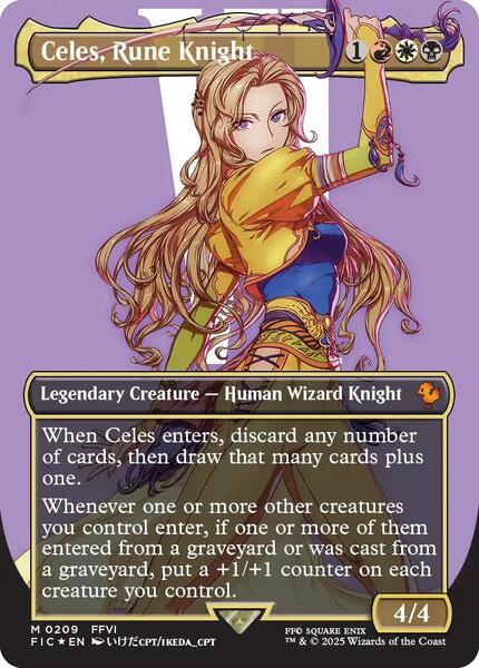 Celes, Rune Knight (Borderless) (Surge Foil) - Commander: FINAL