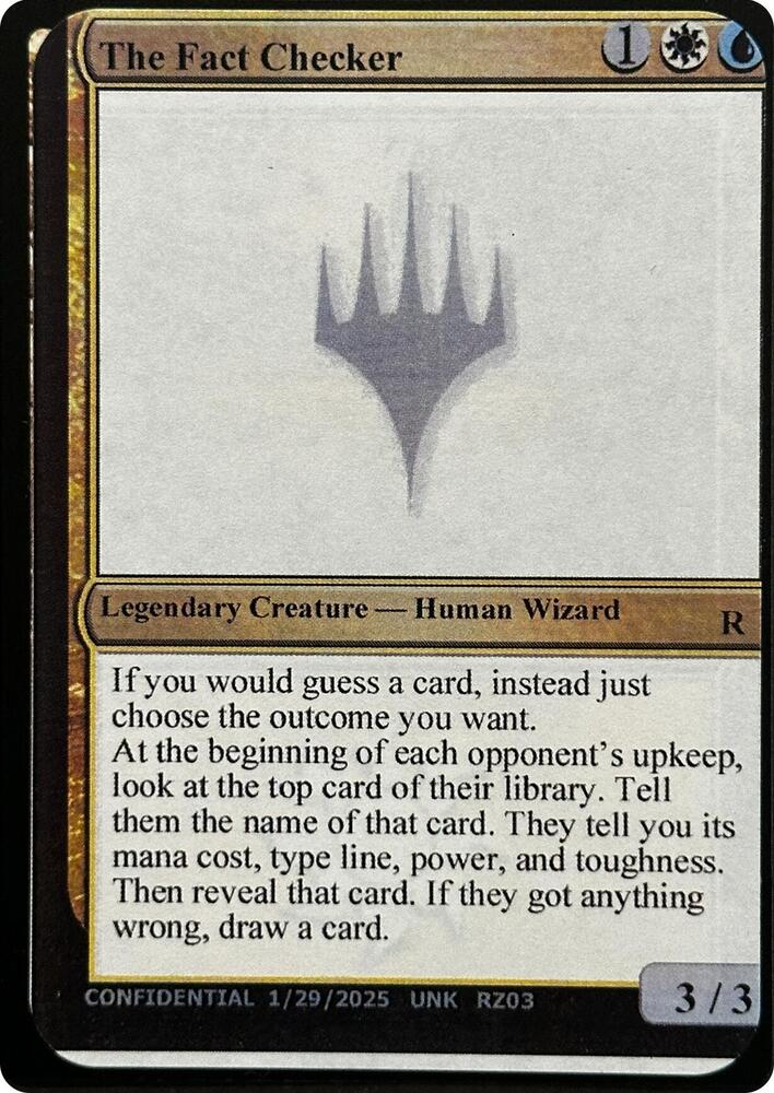 The Fact Checker - Un-Known Event Playtest Cards - Magic: The Gathering - TCGplayer.com The Fact Checker - Un-Known Event Playtest Cards - Magic: The Gathering - TCGplayer.com
