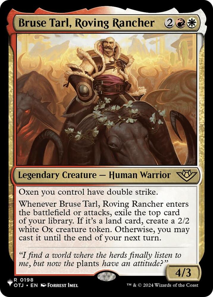 Bruse Tarl, Roving Rancher #OTJ-198 — The List