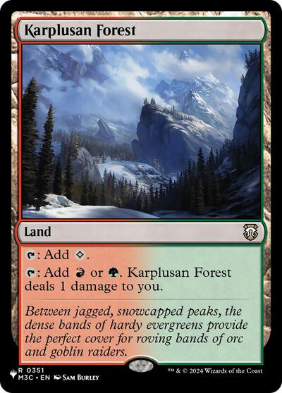 Karplusan Forest (The List) from LIST #M3C-351, Magic: The Gathering card