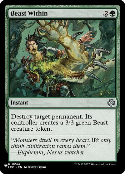 Beast Within (The List, from LCC) from PLST #LCC-233, Magic: The Gathering card