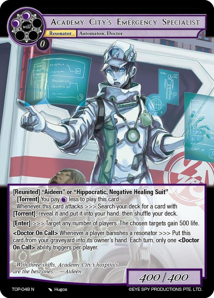 Academy City's Emergency Specialist