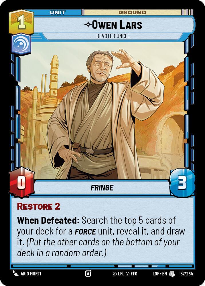 Owen Lars - Devoted Uncle - Legends of the Force - Star Wars
