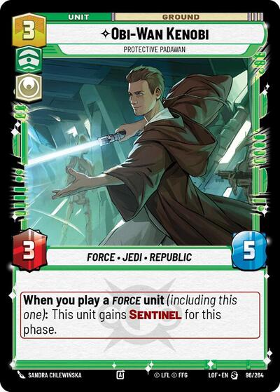 Obi-Wan Kenobi - Protective Padawan Legends of the Force Special Star Wars Unlimited card — value and price