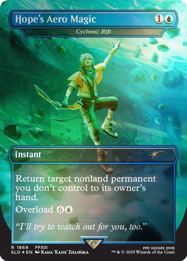 MTG ホープの魔法「エアロガ」/サイクロンの裂け目 ボーダーレスfoil日×2 1869)□ボーダーレス□《ホープの魔法「エアロガ」/Hope's Aero