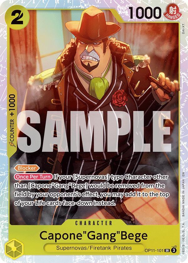 thumbnail image 2 of Capone 'Gang' Bege OP04-100 R - One Piece Promo Pack Ex Vol. 1 (Japanese, Foil) 2 of 6