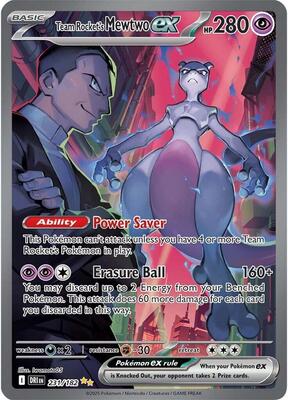 Team Rocket's Mewtwo ex — chase card of SV10: Destined Rivals