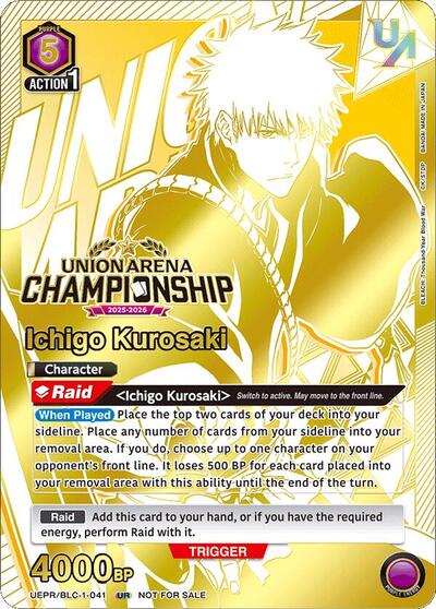 Ichigo Kurosaki (Regionals 25-26) Union Arena Promotion Cards Union Rare Union Arena card — value and price
