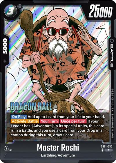 Master Roshi Manga Booster 01 Rare Dragon Ball card — value and price