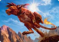 誇り高き戦士 レッドXIII　foil MTG FF 誇り高き戦士、レッドXIII アートカード 箔押しサイン