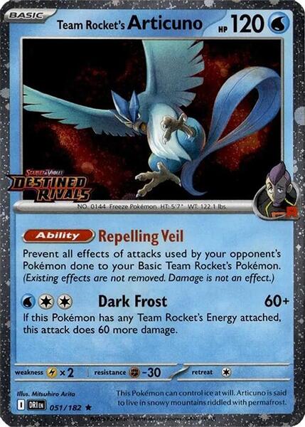 Team Rocket's Articuno - 051/182 (Cosmos Holo) (Destined Rivals Stamp)
