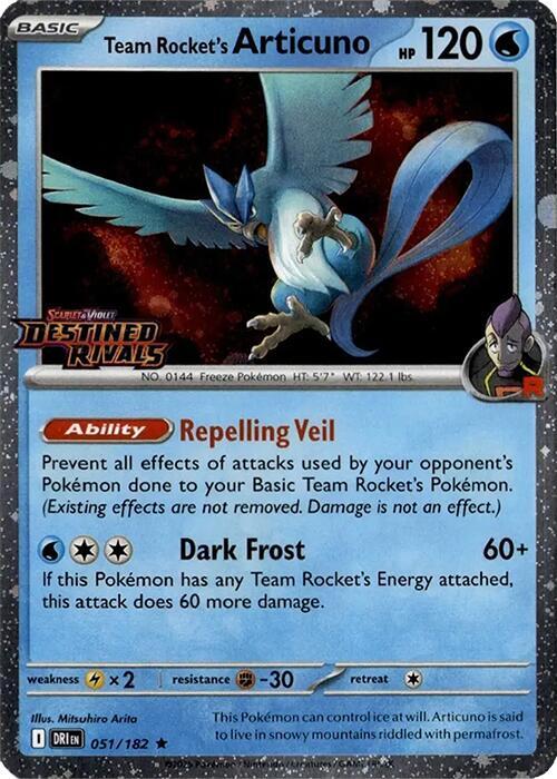 Team Rocket's Articuno - 051/182 (Cosmos Holo) (Destined Rivals Stamp) 051/182 from Miscellaneous Cards & Products