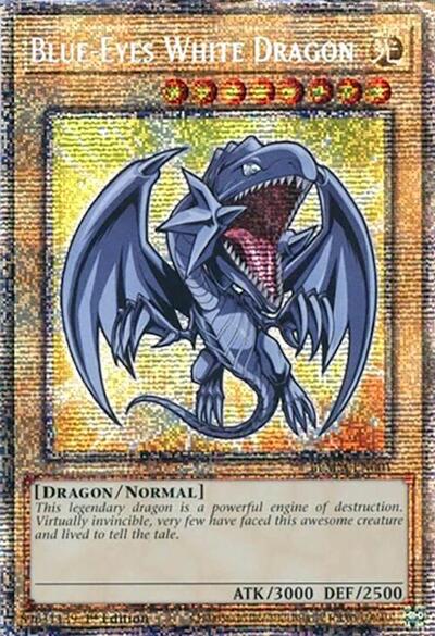 Blue-Eyes White Dragon card from Yu-Gi-Oh!