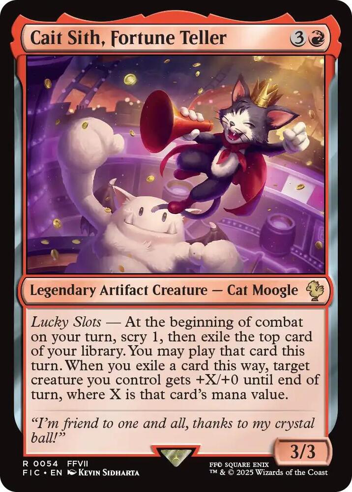 クリプトスロール　英語　サージfoil　mtg Cait Sith, Fortune Teller (Surge Foil) - Commander: FINAL FANTASY