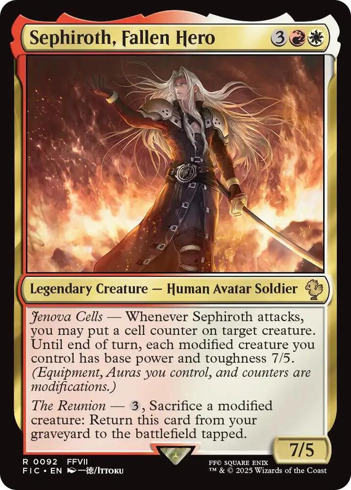 堕ちた英雄セフィロス/Sephiroth, Fallen Hero 拡張foil 英)【Foil】墜ちた英雄、セフィロス / Sephiroth, Fallen Hero