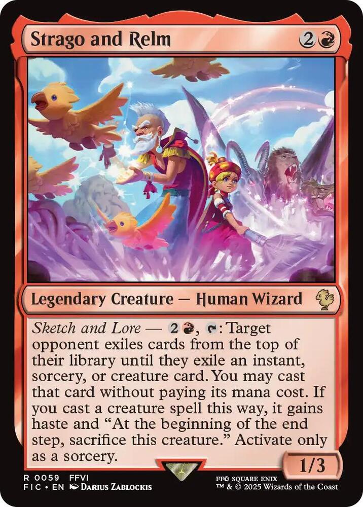 MTG　日本語版foil　ストラゴスとリルム Strago and Relm (Surge Foil) - Commander: FINAL FANTASY - Magic