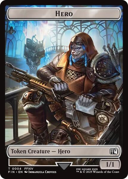 final fantasy mtg wizard token Hero (04) // Token (15) [FINAL FANTASY: Tokens] [Foil]  Face to Face Games War of the Spark Tokens Type Circle of Power  Final