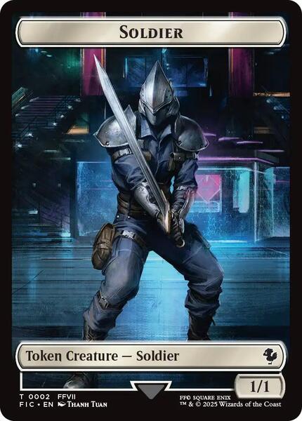 Soldier // Rebel Double-Sided Token (Surge Foil) - Commander