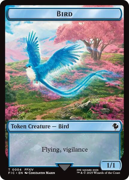 Bird // Hero (0004) Double Sided Token - Commander: FINAL FANTASY