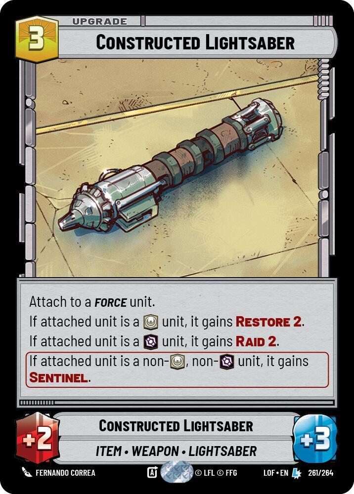 Constructed Lightsaber 261/264 card