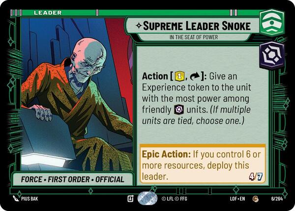 ゲームセンター・ゲームカード sno0ow Supreme Leader Snoke - In the Seat of Power - Legends of the Force