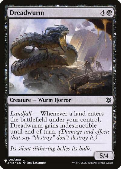 Dreadwurm (The List) from PLST #ZNR-297, Magic: The Gathering card