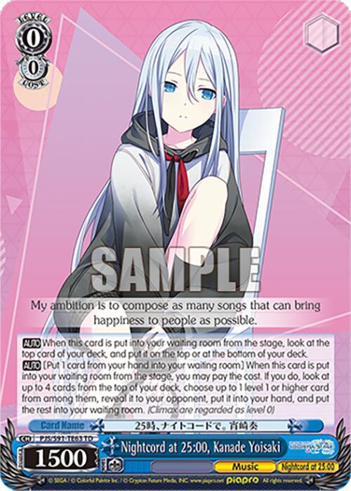 Nightcord at 25:00, Kanade Yoisaki (HATSUNE MIKU: COLORFUL STAGE!) — Weiss Schwarz card