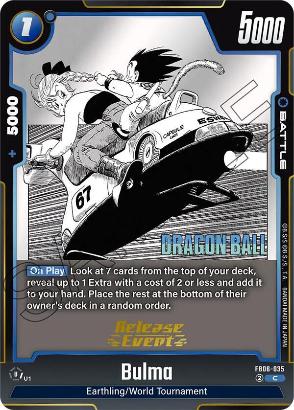Bulma - FB06-035 - Manga Booster 01 Release Event Cards - Dragon