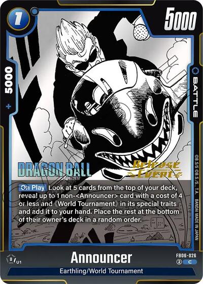 Announcer Manga Booster 01 Release Event Cards card price