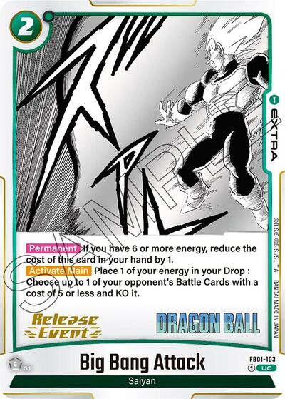 Big Bang Attack Manga Booster 01 Release Event Cards Uncommon Dragon Ball card — value and price