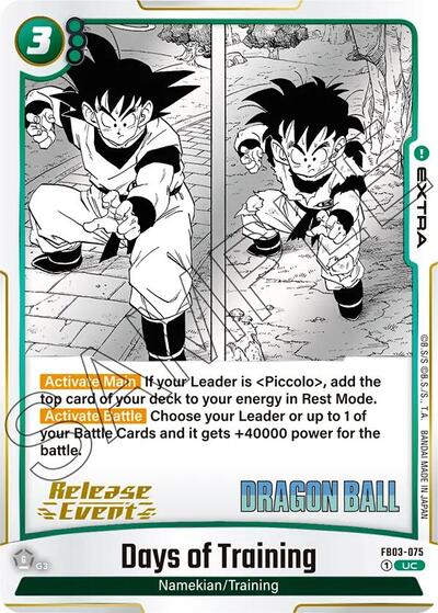 Days of Training Manga Booster 01 Release Event Cards Uncommon Dragon Ball card — value and price